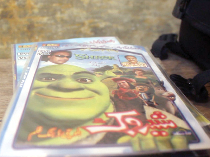 a group of movie buffs in lyari have set up a small scale studio where they dub popular hollywood and bollywood movies into balochi shrek was one of their popular works which became shiruk after the adaptation voice over artist ghulam haider dubs female roles photo express