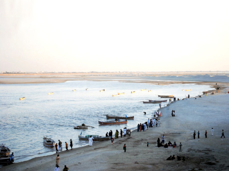 people enjoy boat rides in the indus river at al manzar jamshoro the people caravan a group protesting against the construction of dams which decrease water flow in rivers held a ceremony on saturday at al manzar after which it started a rally to islamabad photo inp