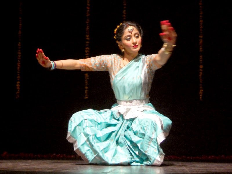 khan performing the bharat natyam during her first professional performance at the pnca photo muhammad javaid express