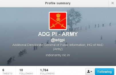 indian army joins twitter