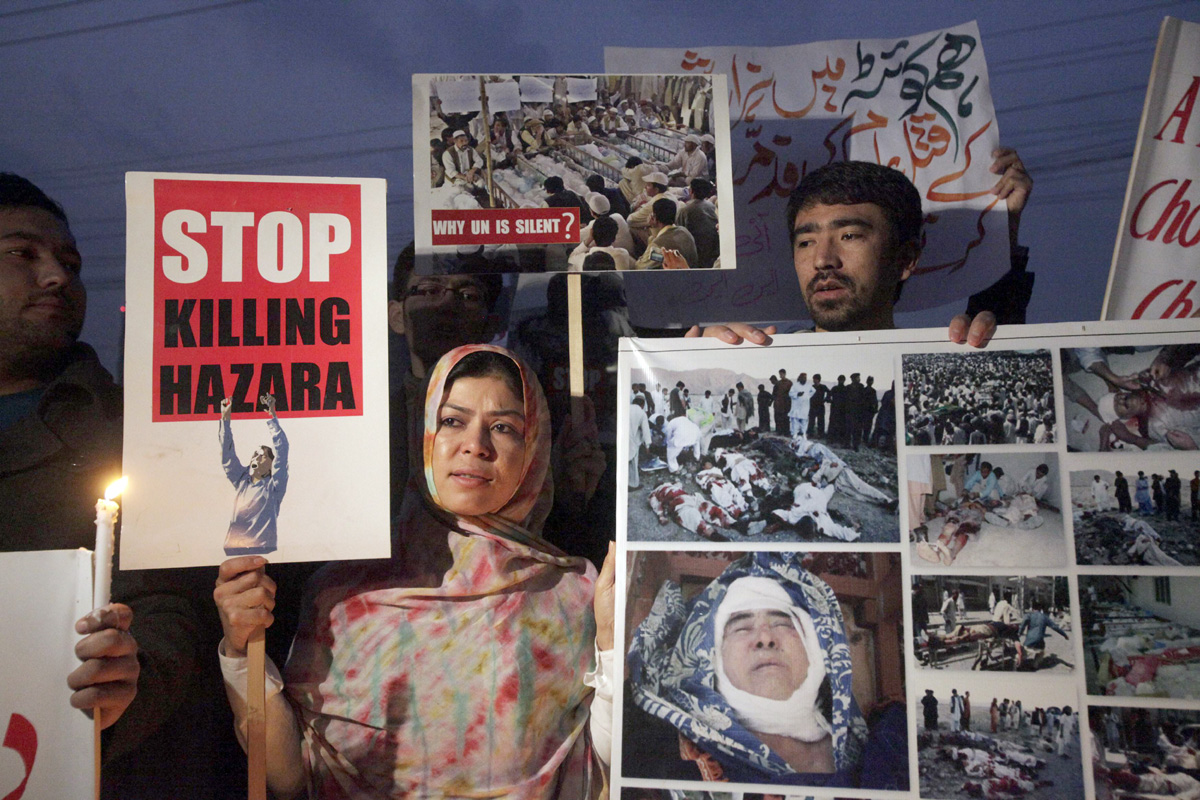 a photo of shia hazaras protesting photo reuters file