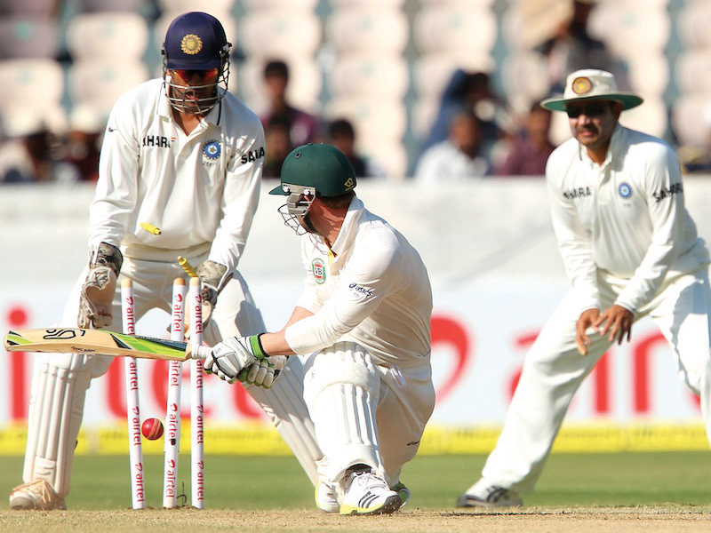 australia s problems against a strong indian spin bowling attack continued yesterday photo bcci