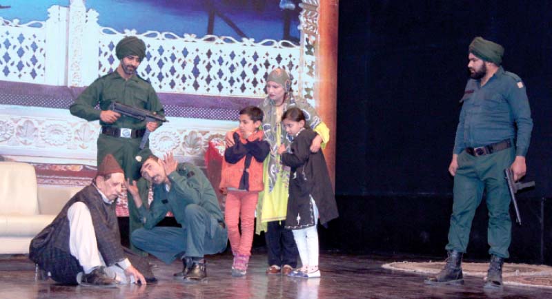 artistes perform stage play zindaan which depicts brutalities of occupation forces in iiojk photo express