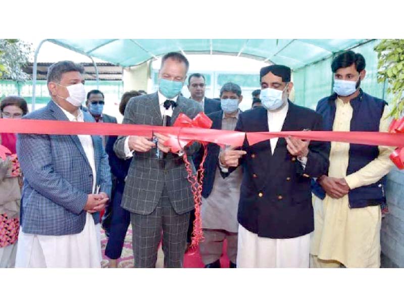 german ambassador bernhard schlagheck inaugurating the urban cohesion hub in rawalpindi photo dna