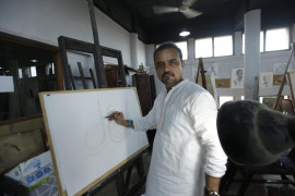 with a brush dipped in his soul