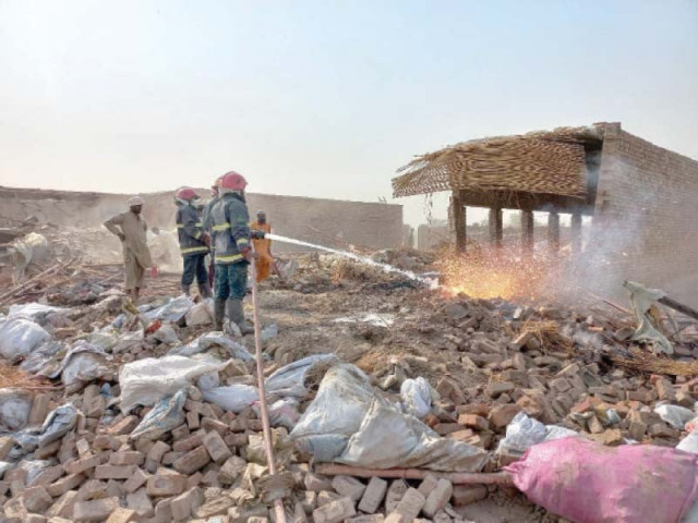 rescue 1122 workers put out a fire that erupted at a firecracker factory photo express rescue 1122 workers put out a fire that erupted at a firecracker factory photo express