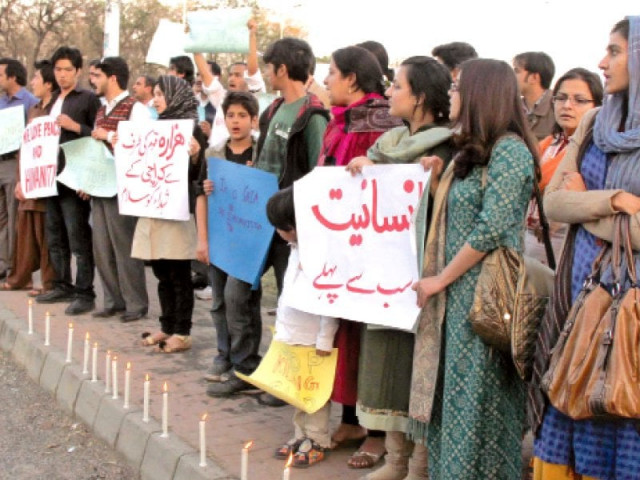 the protesters raising slogans against government at the vigil on tuesday photo muhammad javaid express the protesters raising slogans against government at the vigil on tuesday photo muhammad javaid express