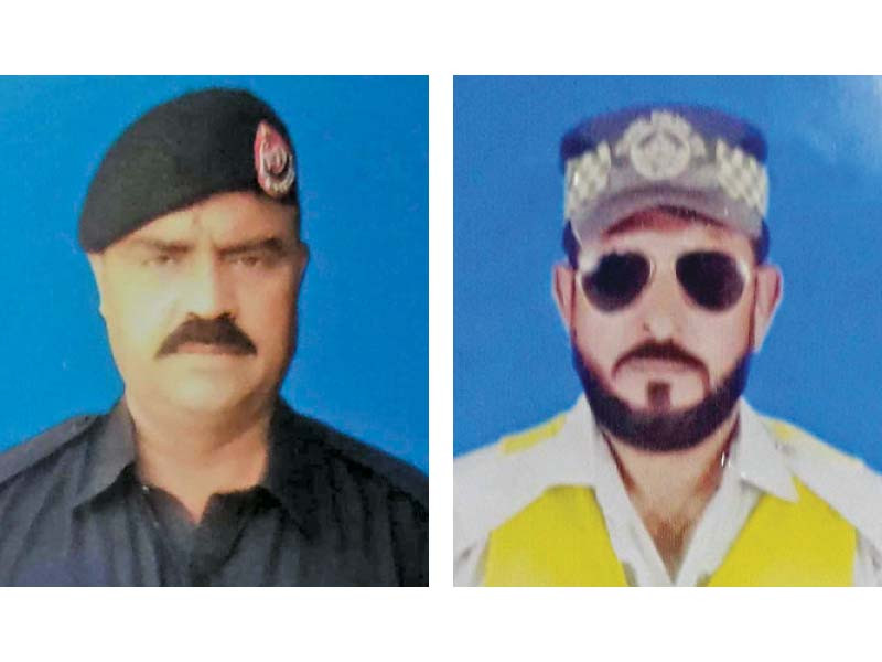 last rites of the two slain traffic wardens were offered at the di khan police lines photos express