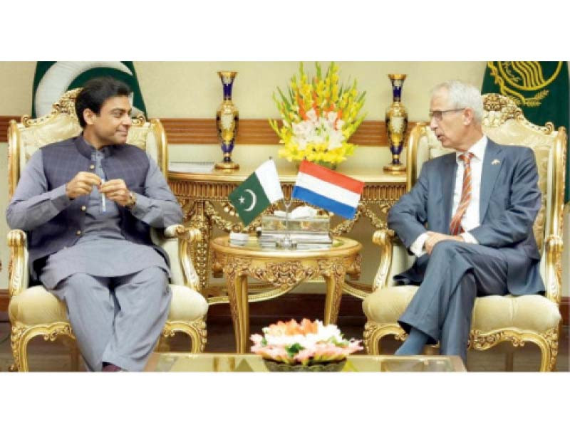 chief minister hamza shehbaz meets with dutch ambassador to pakistan wouter plomp photo express