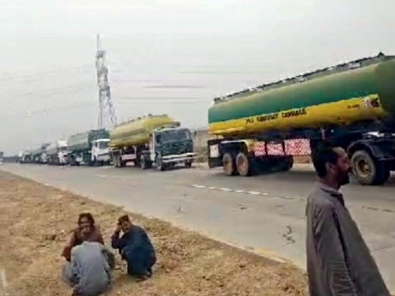 protesting truck drivers rest alongside the superhighway photo express