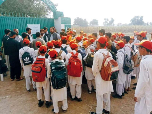 di khan village locks school in protest