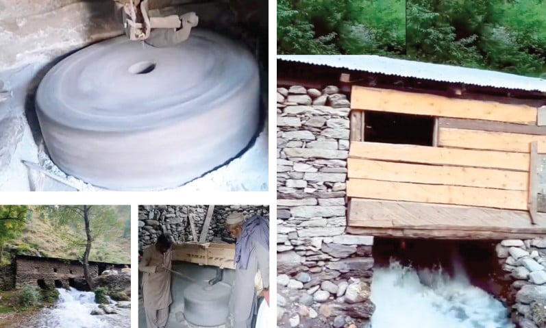 workers use a traditional pin mill locally known as jinder to produce maize flour in a village in balakot photos express