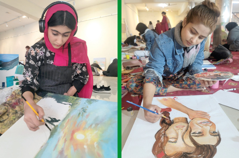 budding artists express their renditions of the social themes at the pac painting competition in rawalpindi photos online