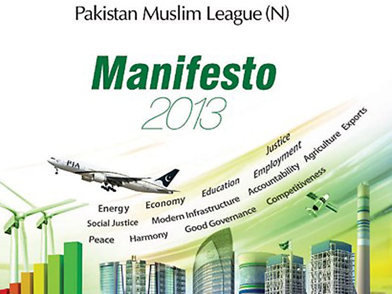 the pml n launched its manifesto for elections 2013 photo pmln org