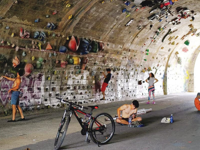the tunnel loved by locals and tourists alike is packed with holds of all shapes and sizes ready for climbers to grab onto photo file the tunnel loved by locals and tourists alike is packed with holds of all shapes and sizes ready for climbers to grab onto photo file