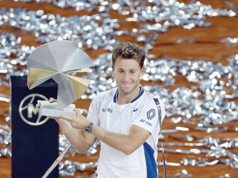 norway s casper ruud celebrates winning against britain s jack draper in the madrid open final photo afp norway s casper ruud celebrates winning against britain s jack draper in the madrid open final photo afp