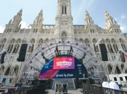 vienna rolls out turquoise carpet as eurovision begins vienna rolls out turquoise carpet as eurovision begins