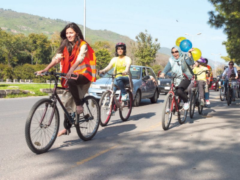 turning many heads women in their colourful helmets and neon balloons stringed to their bikes were cycling for a cause photo online express