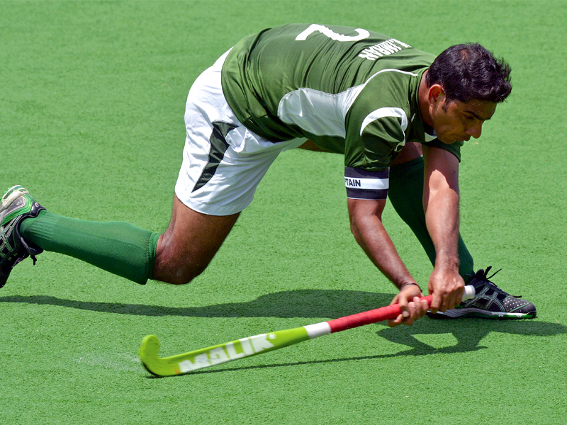 skipper imran scored an impressive hat trick to help pakistan kick off their azlan shah cup campaign in style yesterday photo file afp