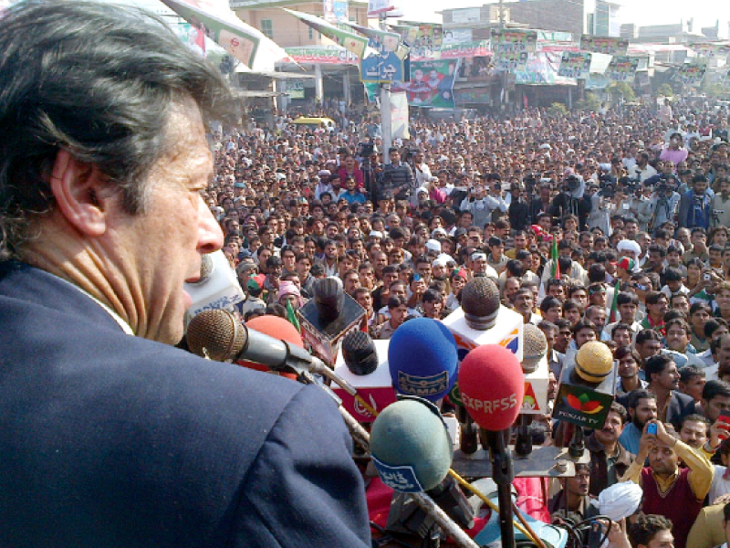 a file photo showing pti chief irman khan addressing a rally photo inp