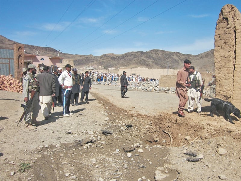 security forces search for clues at the landikotal blast site with the help of sniffer dogs photo abuzar afridi