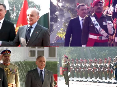 kyrgyz president receives formal welcome at pm house in islamabad