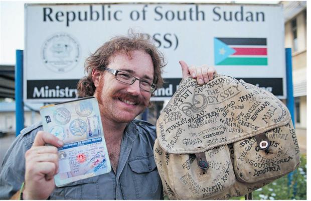graham hughes of the united kingdom claims to be the first person to have visited every sovereign nation on the globe without flying photo afp