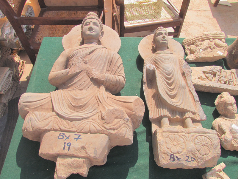 according to the director of the national museum in karachi syed mohammad shah bukhari these artefacts which were seized eight kilometres away from sukkur belong to the gandhara civilisation photo express