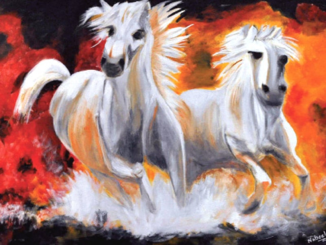 titled psychedelic spring the exhibition features a diverse collection of paintings photo muhammad javaid titled psychedelic spring the exhibition features a diverse collection of paintings photo muhammad javaid