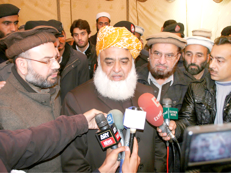 a file photo of jui f leader maulana fazlur rehman speaking to the media photo nni