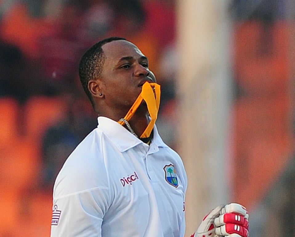 samuels made his international cricket comeback with a four wicket haul against zimbabwe on the first day of the barbados test photo afp file