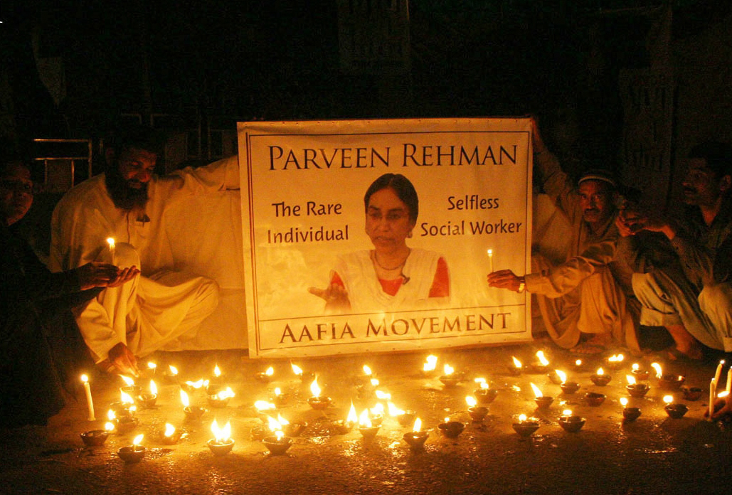 a photo of a vigil held in honour of parveen rehman photo nni