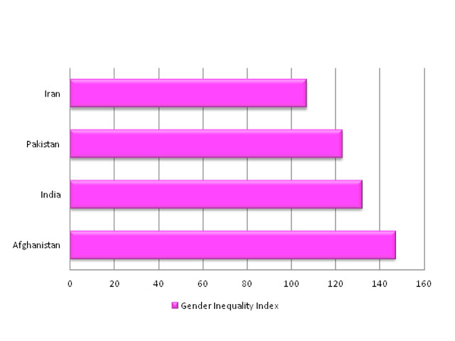 pakistan and neighbouring countries on the gender inequality index from undp 039 s human development report 2013 pakistan and neighbouring countries on the gender inequality index from undp 039 s human development report 2013