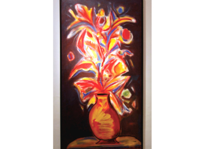 jaffer s work involves feminine faces abstract vases and flowers mainly painted in acrylic photo muhammad javaid express jaffer s work involves feminine faces abstract vases and flowers mainly painted in acrylic photo muhammad javaid express