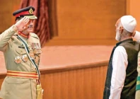 a veteran salutes chief of defence staff field marshal syed asim munir during an investiture ceremony at the ghq in rawalpindi photo ppi