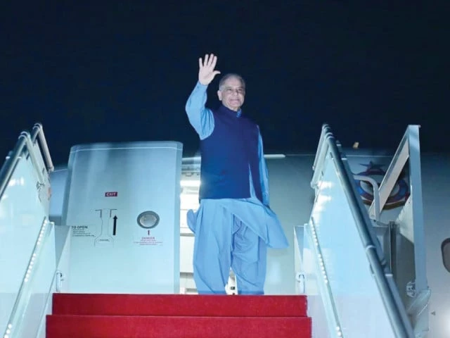 prime minister shehbaz sharif waves as he departs for b rgenstock switzerland photo express prime minister shehbaz sharif waves as he departs for b rgenstock switzerland photo express