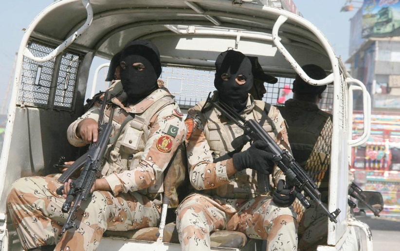 rangers in karachi carrying out an operation in the city photo express file