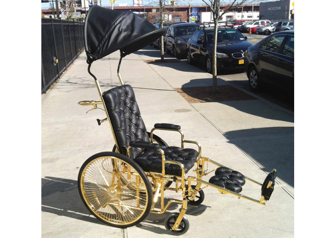 lady gaga 039 s custom made 24 carat gold wheelchair with a canopy