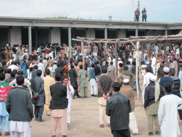 pti activists started thrashing each other when supporters of one candidate tried to vote for another photo express pti activists started thrashing each other when supporters of one candidate tried to vote for another photo express
