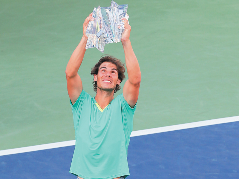 nadal s tournament win at indian wells has thrust him back into the top four in the atp world rankings photo afp