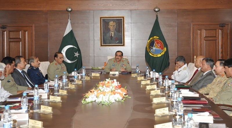 general khalid shameem wynne chairman joint chiefs of staff committee presiding over the joint chiefs of staff committee meeting jcsc held at joint staff headquarters on tuesday march 19 2013 photo ispr