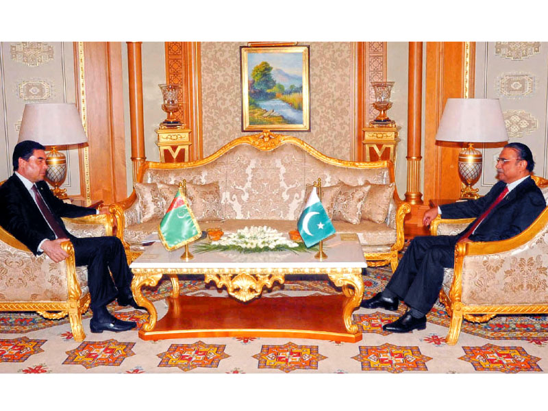 president asif ali zardari meets his turkmen counterpart gurbanguly berdimuhamedov photo online