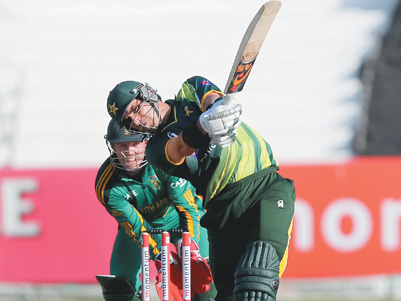 pakistan captain misbah hit his 22nd odi half century to guide the team past the finish line photo afp