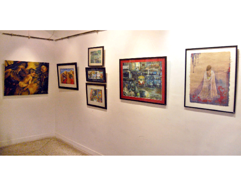 the use of monochromatic shades in watercolours in some of the pieces gives a very dreamlike feel to the artwork photo muhammad javaid express