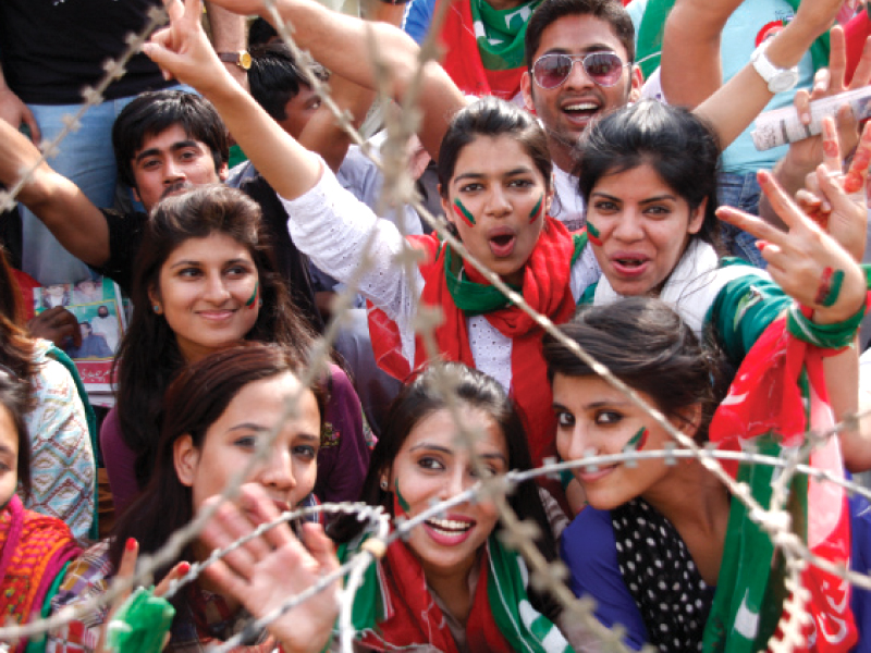 faces painted with pti colours photo abid nawaz and shafiq malik express