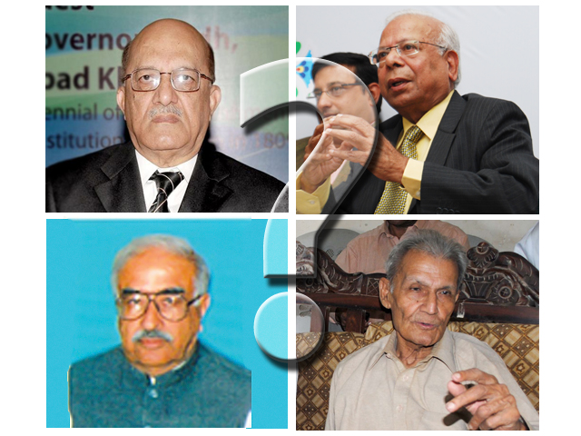 the ppp had proposed the names of dr ishrat husain and justice retd mir hazar khan khoso pml n s nominees are justice retd nasir aslam zahid and rasool bux paliejo
