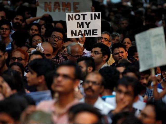 people protest against the recent cases of mob lynching of muslims who were accused of possessing beef in new delhi india june 28 2017 photo reuters