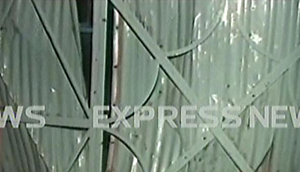 the blast damaged the gate of an advertising office