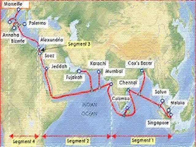 internet speed slowed don by 60 percent when an undersea internet cable got cut in the arabian sea