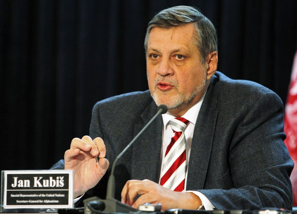 jan kubis special representative of the secretary general and head of the united nations assistance mission in afghanistan speaks during a news conference in kabul march 27 2013 photo reuters